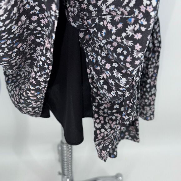 Rebecca Taylor‎ Pop Ditsy Floral Silk Tie Waist Knee Length Feminine Dress 6 - Picture 9 of 14